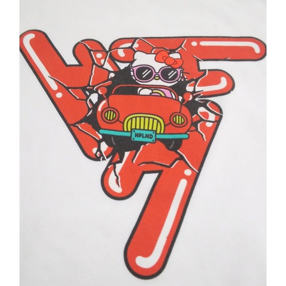 Hello Kitty Size Large Hypland X Car Break Sanrio White Hoodie Sweatshirt - Picture 1 of 12